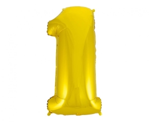 Balon foliowy cyfra 1 złota 92 cm