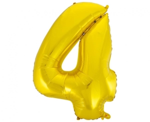 Balon foliowy cyfra 4 złota 92 cm