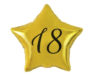 Balon foliowy 18 cali gwiazda złota nadruk czarny 19 cali