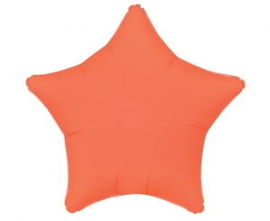 Balon foliowy gwiazda fluor pomarańczowy 19 cali