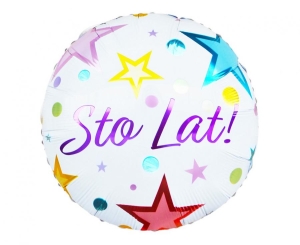 Balon foliowy Sto Lat okrągły 18 cali