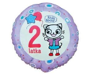 Balon foliowy Kicia Kocia - 2 Latka 18 cali