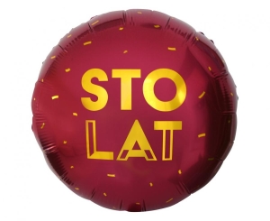 Balon foliowy Sto Lat (bordowy) 18 cali