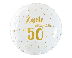Balon foliowy Życie zaczyna się 50 18 cali