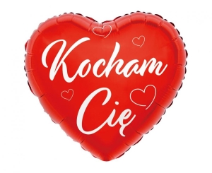 Balon foliowy Kocham Cię (czerwone serce) 18 cali