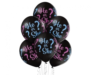 Balony He or She 12 cali 6 szt