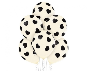Balony Hearts Vanilla 12 cali 6 szt