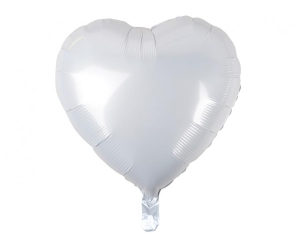 Balon foliowy serce białe 18 cali 100 szt