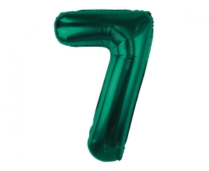 Balon foliowy cyfra 7 zieleń butelkowa 85 cm