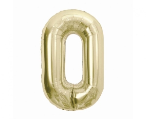 Balon foliowy cyfra 0 szampańska 85 cm