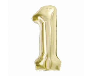 Balon foliowy cyfra 1 szampańska 85 cm