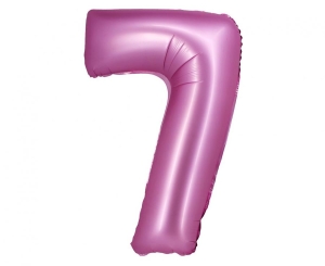 Balon foliowy cyfra 7 satynowa różowa 76 cm