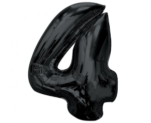 Balon foliowy cyfra 4 czarna 92 cm