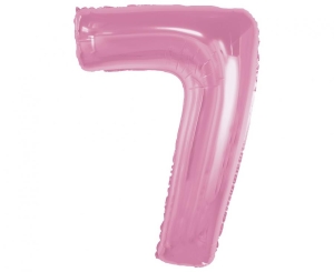 Balon foliowy cyfra 7 jasna różowa 92 cm