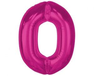 Balon foliowy cyfra 0 różowa 92 cm