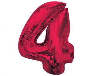 Balon foliowy cyfra 4 czerwona 92 cm
