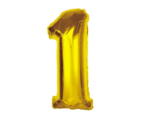 Balon foliowy cyfra 1 złota 92 cm