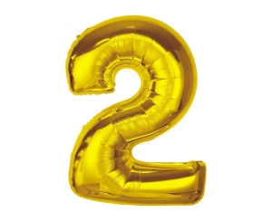 Balon foliowy cyfra 2 złota 92 cm