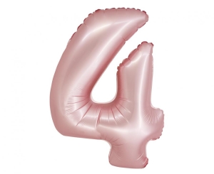 Balon foliowy cyfra 4 jasne różowa matowa 76 cm
