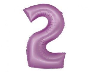 Balon foliowy cyfra 2 lawendowa matowa 76 cm