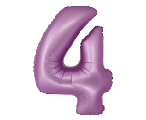 Balon foliowy cyfra 4 lawendowa matowa 76 cm