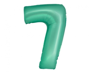 Balon foliowy cyfra 7 miętowa matowa 76 cm
