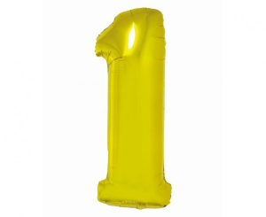 Balon foliowy cyfra 1 złota 76 cm
