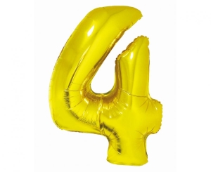 Balon foliowy cyfra 4 złota 76 cm