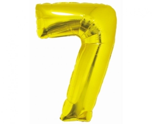 Balon foliowy cyfra 7 złota 76 cm