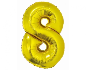 Balon foliowy cyfra 8 złota 76 cm