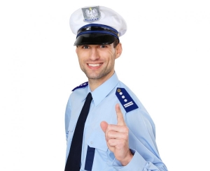 Czapka policjanta z pagonami