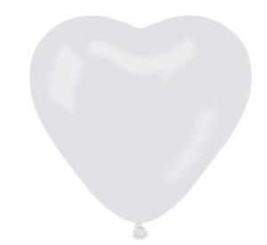 Balony CR pastel serca - białe 01 50 szt Gemar