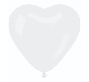 Balony CR17 pastel serca duże - białe 01 50 szt Gemar