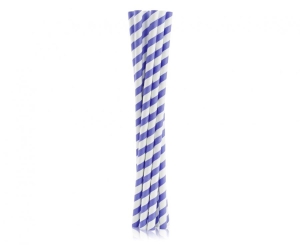 Słomki papierowe SHAKE fioletowe paski 8 x 252 mm 10 szt