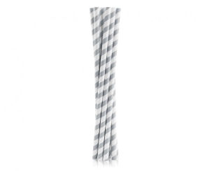 Słomki papierowe SHAKE szare paski 8 x 252 mm 10 szt