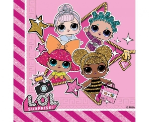 Serwetki papierowe LOL Gliteratti Metalic MGA Entertainment 33 cm x 33 cm 20 szt