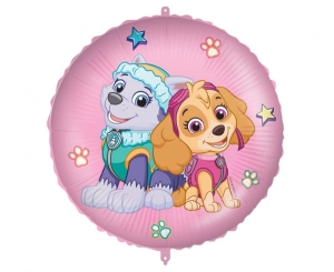 Balon foliowy Psi Patrol Paw Patrol Skye And Everestokrągły 18 cali