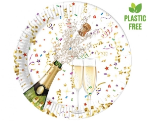 Talerzyki papierowe Sparkling Celebration 23cm 8 szt