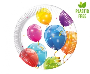 Talerzyki papierowe Sparkling Balloons 20 cm 8 szt