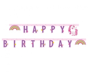 Banner Unicorn Rainbow Colors- Happy Birthday