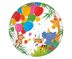 Talerzyki papierowe Jungle Balloons 20 cm 8 szt