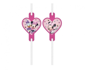 Słomki papierowe z medalionem Minnie Junior 4 szt