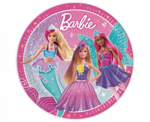 Talerzyki papierowe Barbie Fantasy Mattel 23cm 8 szt