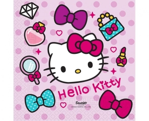 Serwetki papierowe 33 cm x 33 cm HELLO KITTY SANRIO 23 cm. 8 szt