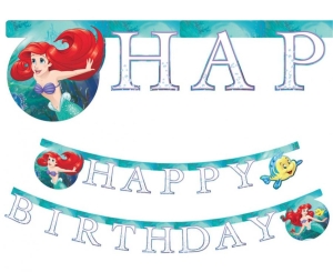 Banner Happy Birthday Ariel Curious Party Disney