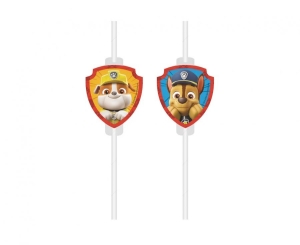 Słomki papierowe z medalionem Paw Patrol Rescue Heroes 4 szt