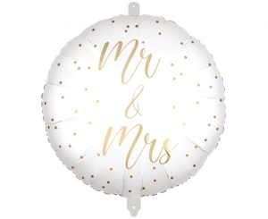 Balon foliowy Mr & Mrs Party okrągły 18 cali