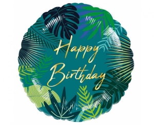 Balon foliowy Tropical Birthday okragły 18 cali
