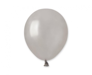 Balony AM50 metal 5 cali - srebrne 38 100 szt Gemar