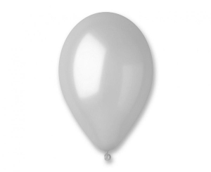 Balony AM80 metal 8 cali - srebrne 38 100 szt Gemar